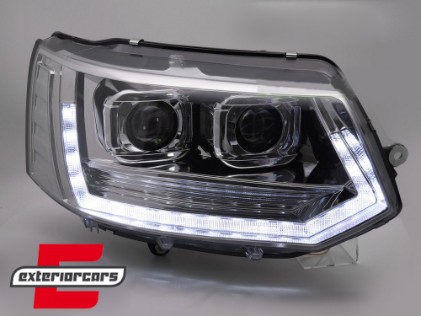 Full LED prednja svjetla SEQ žmigavci T6 look (chrome) / VW Transporter Caravelle Multivan T5.1 Facelift (2010-2015), LPVWY7
