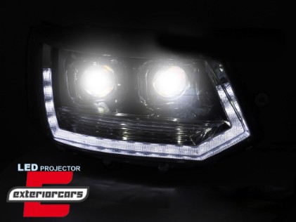 Full LED prednja svjetla SEQ žmigavci T6 look (chrome) / VW Transporter Caravelle Multivan T5.1 Facelift (2010-2015), LPVWY7