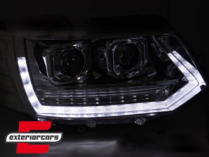 Full LED prednja svjetla SEQ žmigavci T6 look (chrome) / VW Transporter Caravelle Multivan T5.1 Facelift (2010-2015), LPVWY7