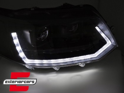 Full LED prednja svjetla SEQ žmigavci T6 look (crna) / VW Transporter Caravelle Multivan T5.1 Facelift (2010-2015), LPVWY8