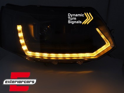 Full LED prednja svjetla SEQ žmigavci T6 look (crna) / VW Transporter Caravelle Multivan T5.1 Facelift (2010-2015), LPVWY8
