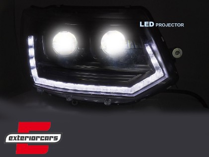 Full LED prednja svjetla SEQ žmigavci T6 look (crna) / VW Transporter Caravelle Multivan T5.1 Facelift (2010-2015), LPVWY8