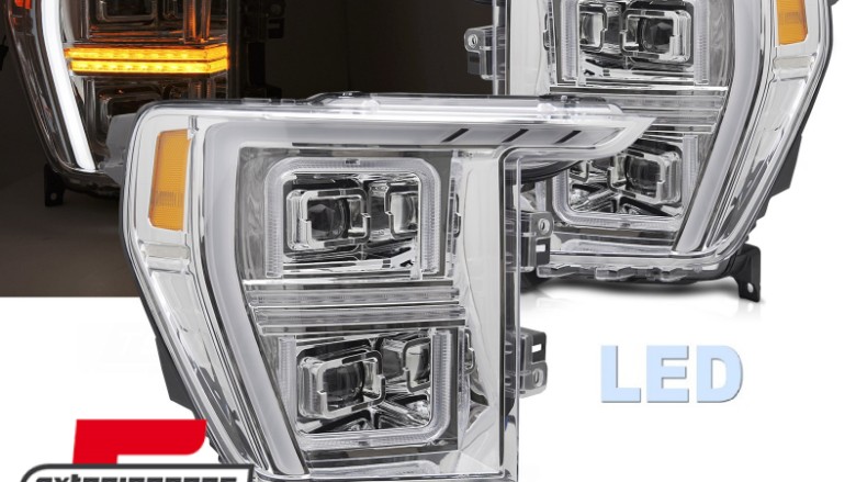 Full LED prednja svjetla SEQ žmigavci TubeLight dizajn (chrome) / FORD F150 Mk14 (2020-2023), LPFOC1