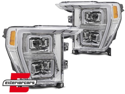 Full LED prednja svjetla SEQ žmigavci TubeLight dizajn (chrome) / FORD F150 Mk14 (2020-2023), LPFOC1