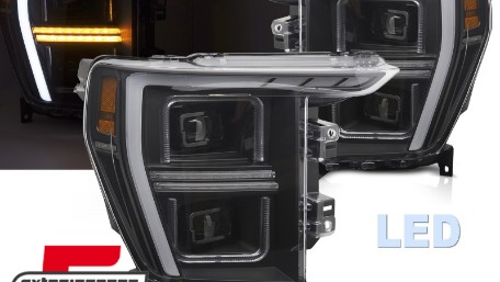 Full LED prednja svjetla SEQ žmigavci TubeLight dizajn (crna) / FORD F150 Mk14 (2020-2023), LPFOC2