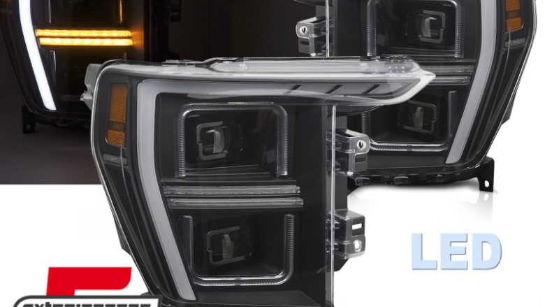 Full LED prednja svjetla SEQ žmigavci TubeLight dizajn (crna) / FORD F150 Mk14 (2020-2023), LPFOC2