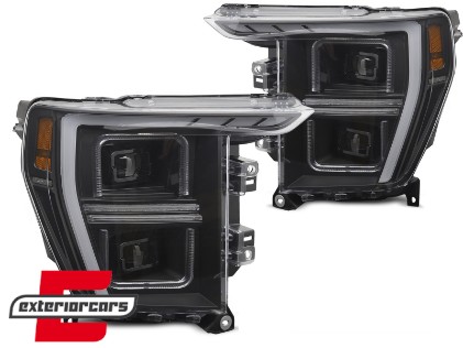Full LED prednja svjetla SEQ žmigavci TubeLight dizajn (crna) / FORD F150 Mk14 (2020-2023), LPFOC2