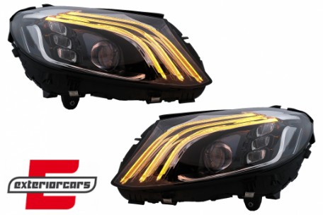 Full LED prednja svjetla SEQ žmigavci W222 Facelift dizajn / Mercedes C-klasa W205 S205 (2014-2020), LPMEE8