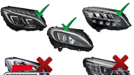 Full LED prednja svjetla SEQ žmigavci W222 Facelift dizajn / Mercedes C-klasa W205 S205 (2014-2020), LPMEE8
