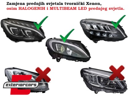 Full LED prednja svjetla SEQ žmigavci W222 Facelift dizajn / Mercedes C-klasa W205 S205 (2014-2020), LPMEE8