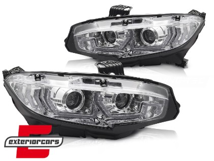 Full LED prednja svjetla TruDRL SEQ žmigavci (chrome) / Honda Civic Mk10 (2016-2021) Limuzina & Hatchback, LPHO38