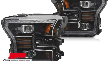 Full LED prednja svjetla TruDRL SEQ žmigavci (crna) / FORD F150 Mk13 (2014-2017), LPFOA7