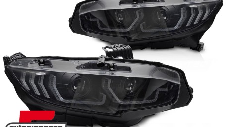 Full LED prednja svjetla TruDRL SEQ žmigavci (crna) / Honda Civic Mk10 (2016-2021) Limuzina & Hatchback, LPHO39