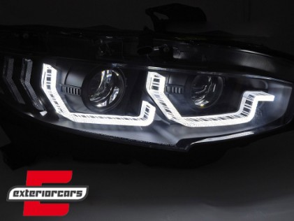 Full LED prednja svjetla TruDRL SEQ žmigavci (crna) / Honda Civic Mk10 (2016-2021) Limuzina & Hatchback, LPHO39
