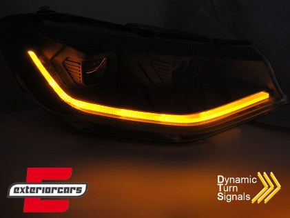 Full LED prednja svjetla TubeLight SEQ žmigavci (crna) / Volkswagen Caddy V (2020-), LPVWV4