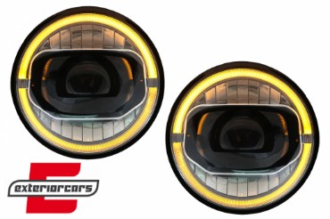 Full LED prednji farovi Angel Eye za pretvorbu u 2018 model / Jeep Wrangler JK (2007-2017), HLJEWJKLED
