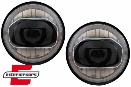 Full LED prednji farovi Angel Eye za pretvorbu u 2018 model / Jeep Wrangler JK (2007-2017), HLJEWJKLED