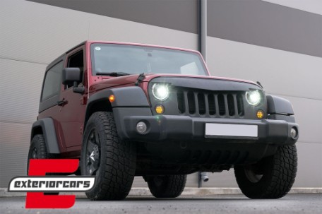 Full LED prednji farovi Angel Eye za pretvorbu u 2018 model / Jeep Wrangler JK (2007-2017), HLJEWJKLED