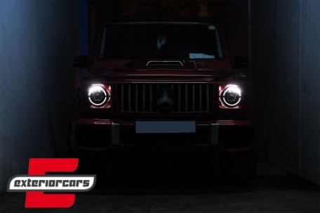 Full LED prednji farovi Facelift 2018 dizajn (crna) / Mercedes G-klasa W463 (2005-2017), HLMBW463NL