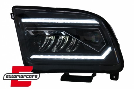 Full LED prednji farovi SEQ žmigavci (crna) / Ford Mustang V (2004-2009), HLFOMUFLED