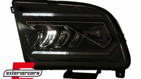 Full LED prednji farovi SEQ žmigavci (crna) / Ford Mustang V (2004-2009), HLFOMUFLED