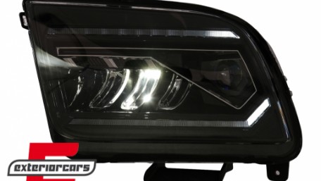 Full LED prednji farovi SEQ žmigavci (crna) / Ford Mustang V (2004-2009), HLFOMUFLED