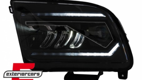 Full LED prednji farovi SEQ žmigavci (crna) / Ford Mustang V (2004-2009), HLFOMUFLED
