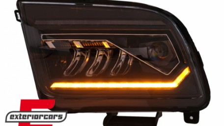 Full LED prednji farovi SEQ žmigavci (crna) / Ford Mustang V (2004-2009), HLFOMUFLED