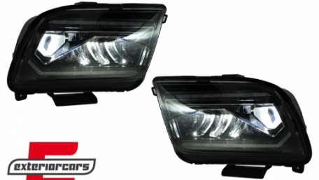Full LED prednji farovi SEQ žmigavci (crna) / Ford Mustang V (2004-2009), HLFOMUFLED