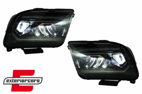 Full LED prednji farovi SEQ žmigavci (crna) / Ford Mustang V (2004-2009), HLFOMUFLED