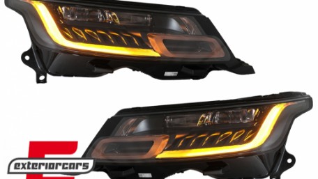 Full LED prednji farovi SEQ žmigavci pretvorba u 2018 model Matrix look / Range Rover Sport L494 (2013-2017), HLRRSL494FL