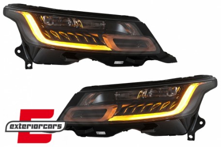Full LED prednji farovi SEQ žmigavci pretvorba u 2018 model Matrix look / Range Rover Sport L494 (2013-2017), HLRRSL494FL