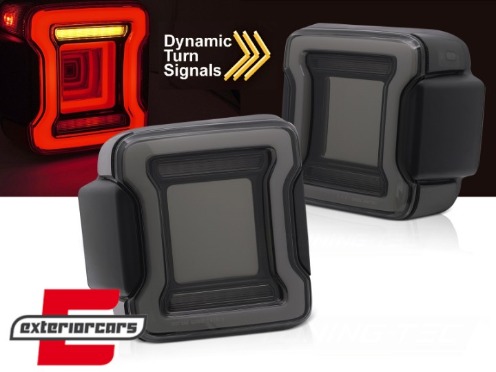 Full LED stražnja svjetla Dinamički StartUp & SEQ žmigavci (smoke) / Jeep Wrangler JL (2018-2023), LDCH35
