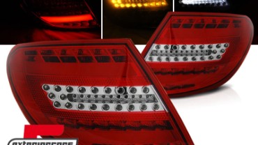 Full LED stražnja svjetla Facelift dizajn (crvena/kristal) / Mercedes C-klasa W204 limuzina (2007-2010), LDME71