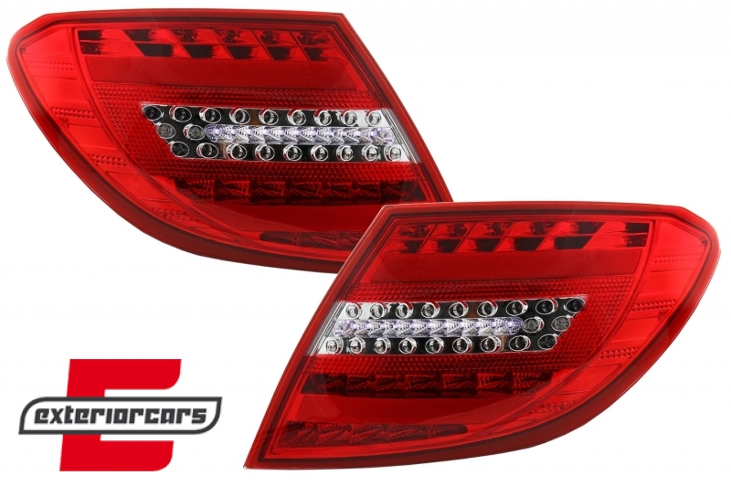 Full LED stražnja svjetla Facelift dizajn (crvena/kristal) / Mercedes C-klasa W204 limuzina (2007-2010), LDME71