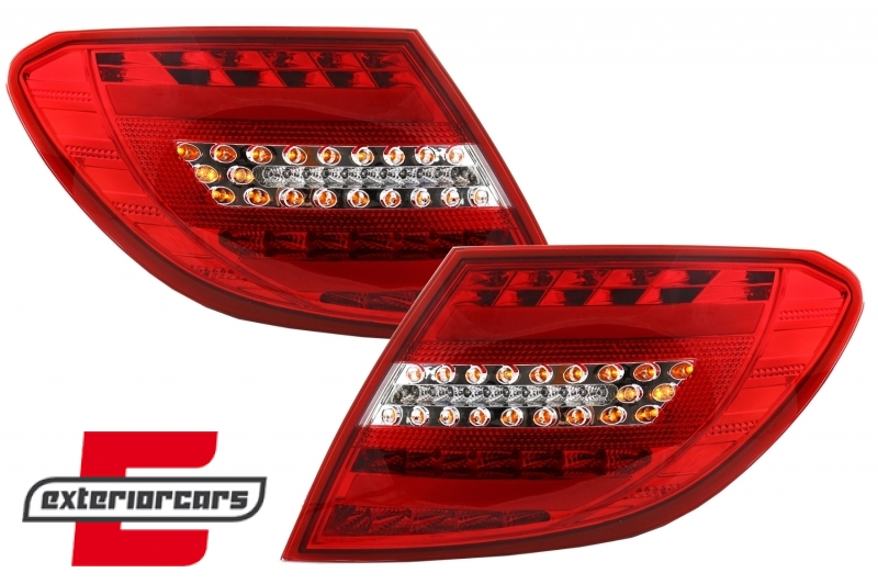 Full LED stražnja svjetla Facelift dizajn (crvena/kristal) / Mercedes C-klasa W204 limuzina (2007-2010), LDME71
