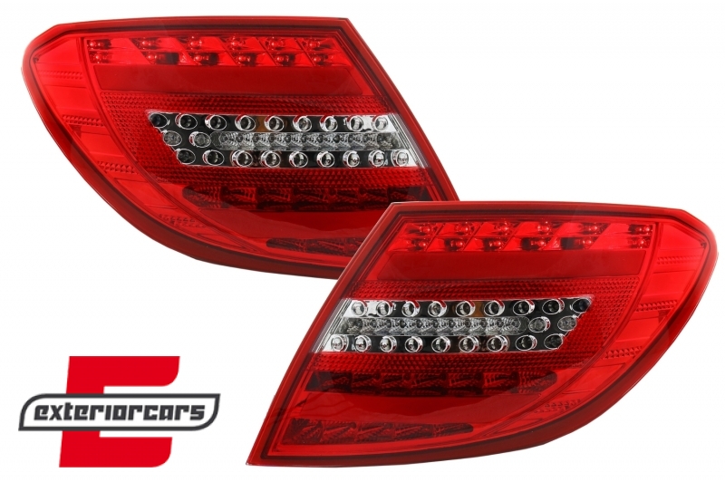 Full LED stražnja svjetla Facelift dizajn (crvena/kristal) / Mercedes C-klasa W204 limuzina (2007-2010), LDME71