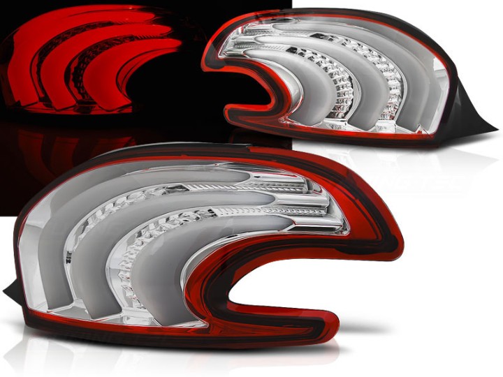 Full LED stražnja svjetla LedBar (crvena/kristal) / Peugeot 208 hatchback (04.2012-06.2015) 3V 5V, LDPE08