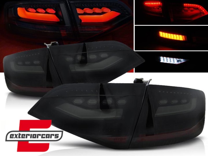 Full LED stražnja svjetla LedBar dizajn (smoke/crna) / Audi A4 B8 limuzina (2008-2011), LDAUA3