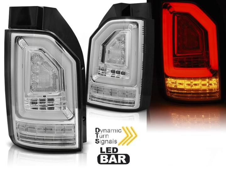 Full LED stražnja svjetla LedBar SEQ žmigavci (chrome) / VW Transporter Multivan Caravelle T6 (2015-2019), LDVWJ1
