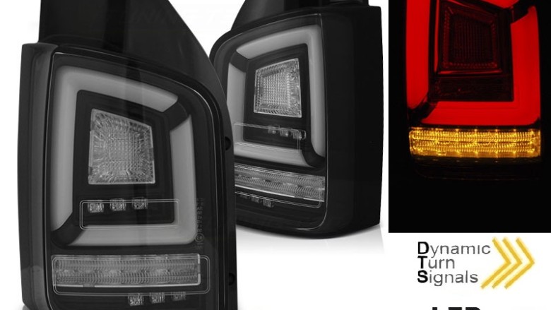 Full LED stražnja svjetla LedBar SEQ žmigavci (crna) / Volkswagen T5 (04.2003-2009), LDVWL4