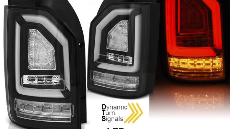 Full LED stražnja svjetla LedBar SEQ žmigavci (crna) / VW Transporter Multivan Caravelle T6 (2015-2019), LDVWJ5