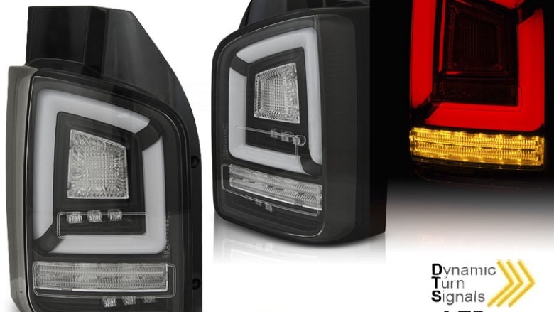 Full LED stražnja svjetla LedBar SEQ žmigavci (crna) / VW Transporter Multivan Caravelle T6 (2015-2019), LDVWK5
