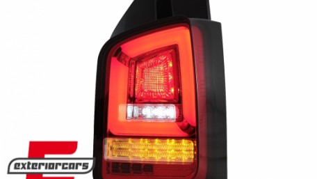 Full LED stražnja svjetla LedBar SEQ žmigavci (crvena/kristal) / Volkswagen T5.1 (04.2010-2015), LDVWL6