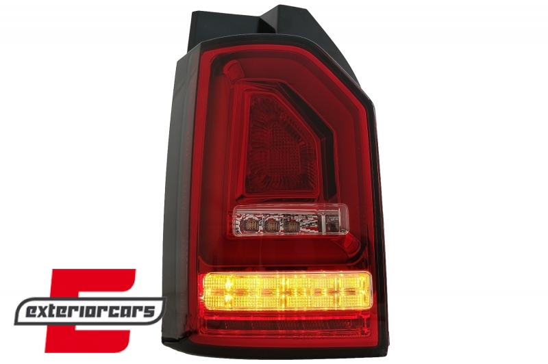 Full LED stražnja svjetla LedBar SEQ žmigavci (crvena/kristal) / VW Transporter Multivan Caravelle T6 (2015-2019), LDVWJ2