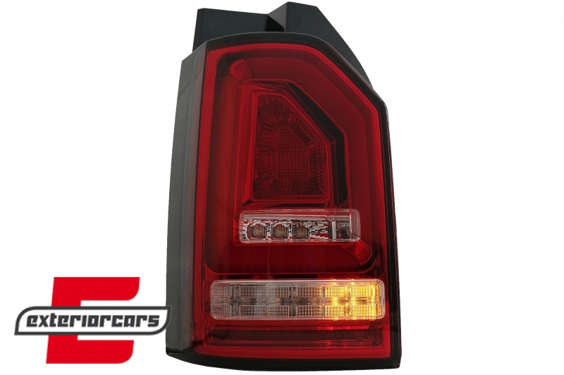 Full LED stražnja svjetla LedBar SEQ žmigavci (crvena/kristal) / VW Transporter Multivan Caravelle T6 (2015-2019), LDVWJ2