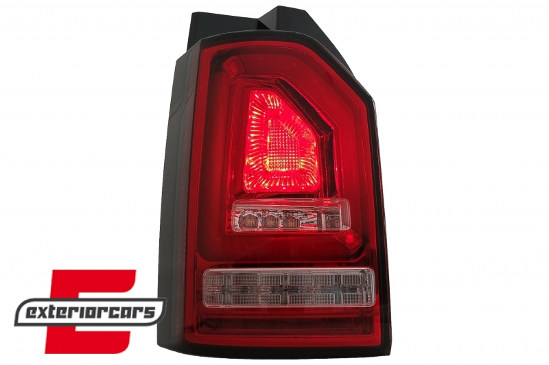 Full LED stražnja svjetla LedBar SEQ žmigavci (crvena/kristal) / VW Transporter Multivan Caravelle T6 (2015-2019), LDVWJ2