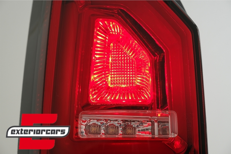 Full LED stražnja svjetla LedBar SEQ žmigavci (crvena/kristal) / VW Transporter Multivan Caravelle T6 (2015-2019), LDVWJ2