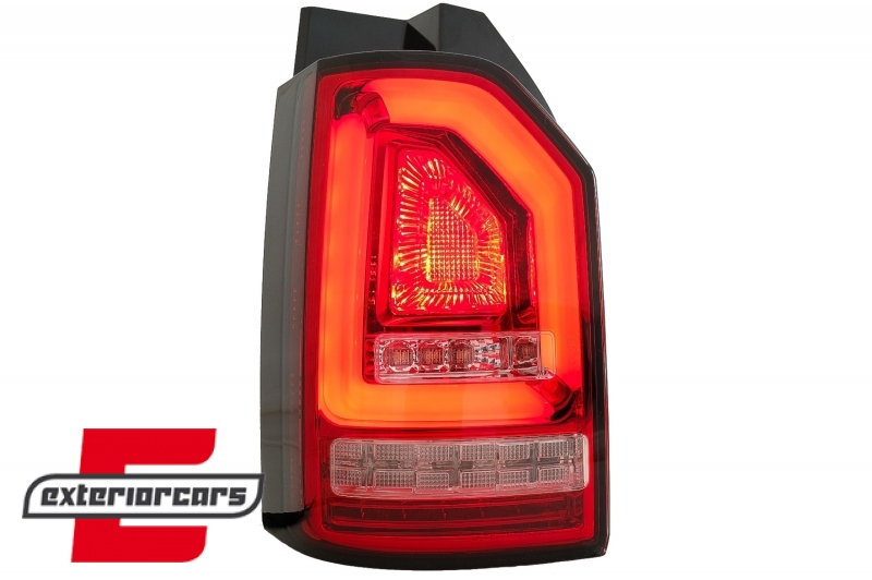 Full LED stražnja svjetla LedBar SEQ žmigavci (crvena/kristal) / VW Transporter Multivan Caravelle T6 (2015-2019), LDVWJ2