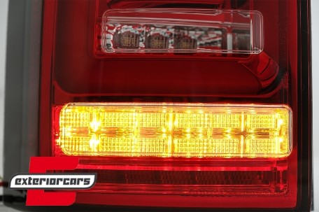 Full LED stražnja svjetla LedBar SEQ žmigavci (crvena/kristal) / VW Transporter Multivan Caravelle T6 (2015-2019), LDVWJ7